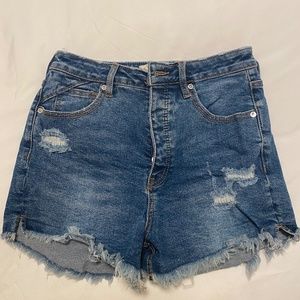 Free People Destroyed Jean Shorts, Size: 28